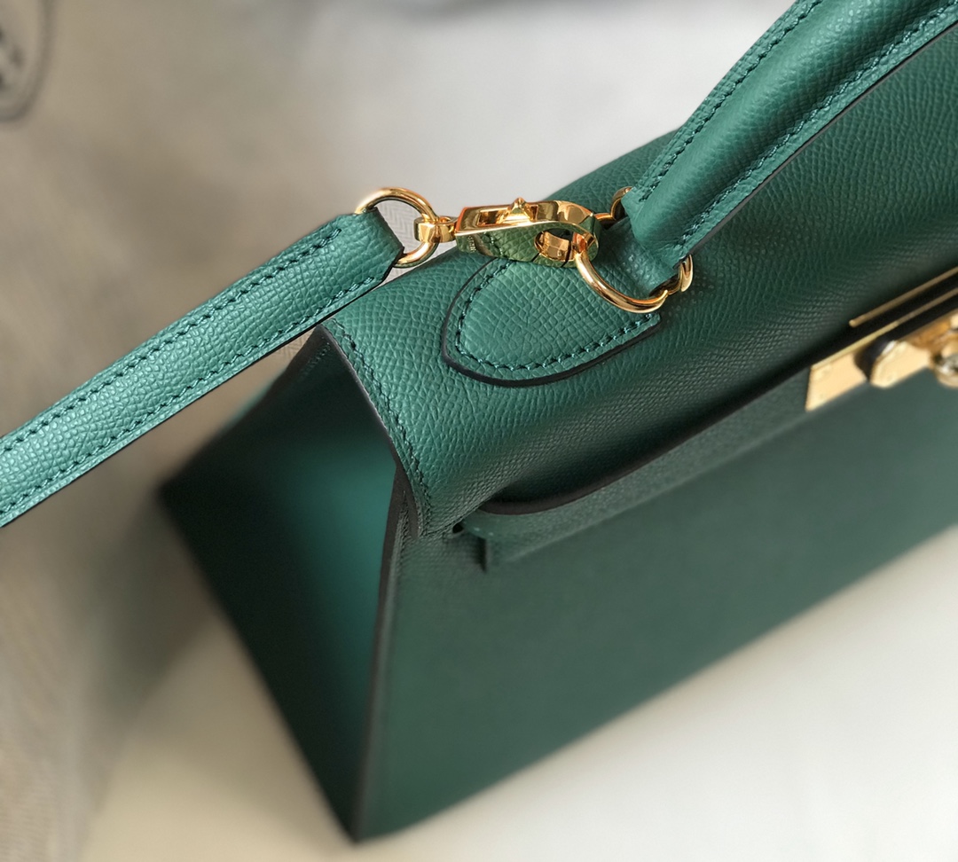 Hermes Kelly 32cm Handbag Shoulder Bag in Dark Green Epsom Leather